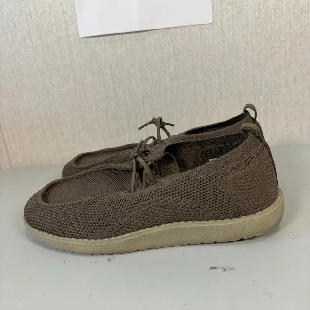 Itazero Distinto Loafer Shoes Mens Size 8.5 A21M102 Khaki‎ Slip On Brown
